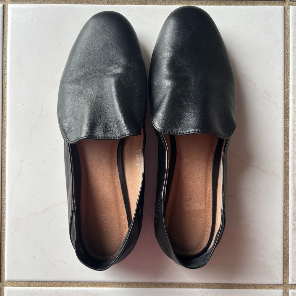 Halogen Black Leather Convertible Backless Soft Back Loafer Sz 7